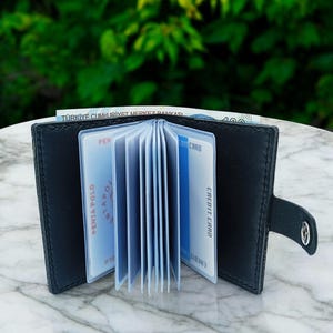 Tarjetero de cuero genuino para hombre, billetera para papá, tarjetero de regalo personalizado