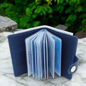 Tarjetero de cuero genuino para hombre, billetera para papá, tarjetero de regalo personalizado
