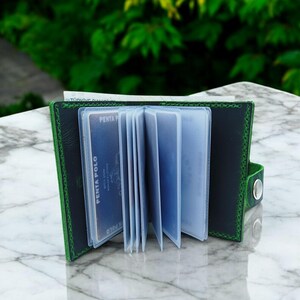 Tarjetero de cuero genuino para hombre, billetera para papá, tarjetero de regalo personalizado