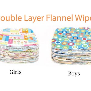 Sweet Bobbins Cloth Wipes Starter Set of 30 wipes -  Double Layer Flannel - 8x8