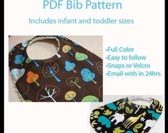 PATTERN - Boutique Bib pattern - Infant and Toddler sizes - Generous sizes - PDF -