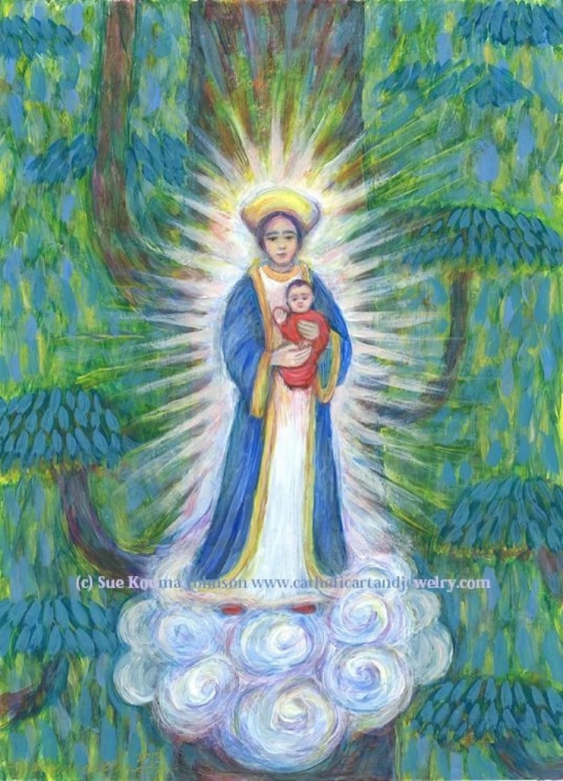 Our Lady of Lavang Vietnamese Madonna Catholic Art Print Etsy