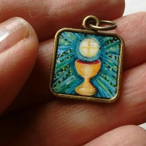 Eucharistic Chalice Glossy Medal