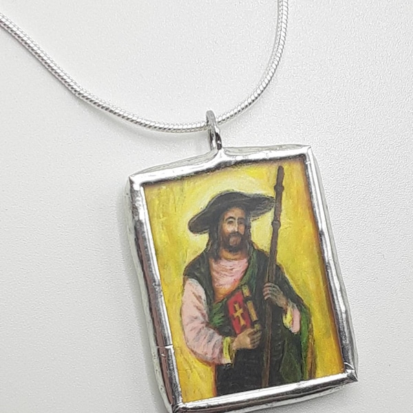 Saint James the Greater Glass and Solder Medal/Pendant