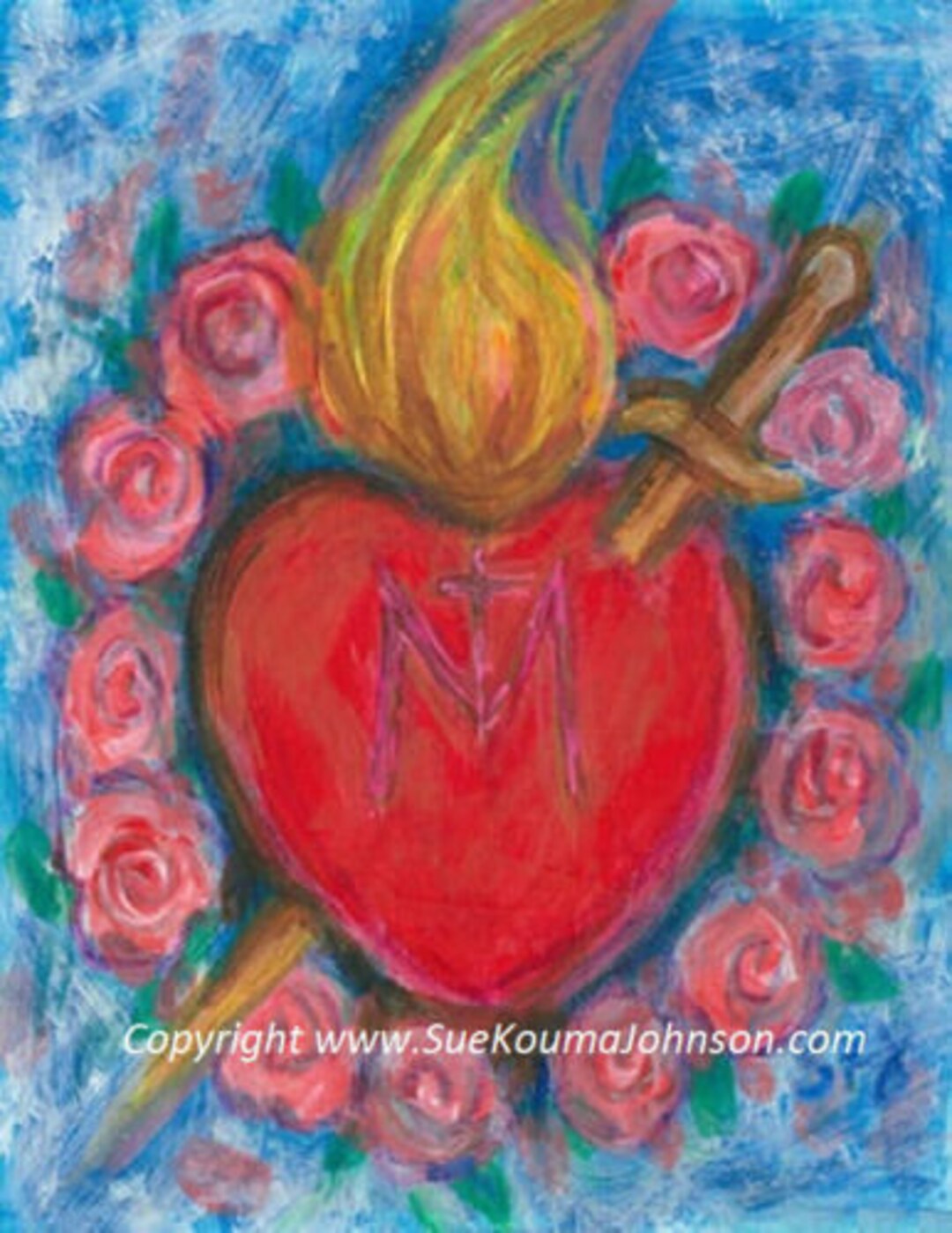 Immaculate Heart of Mary Symbol Art Print Etsy
