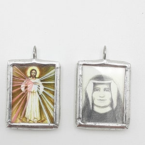 Divine Mercy and St Faustina Medal/Pendant