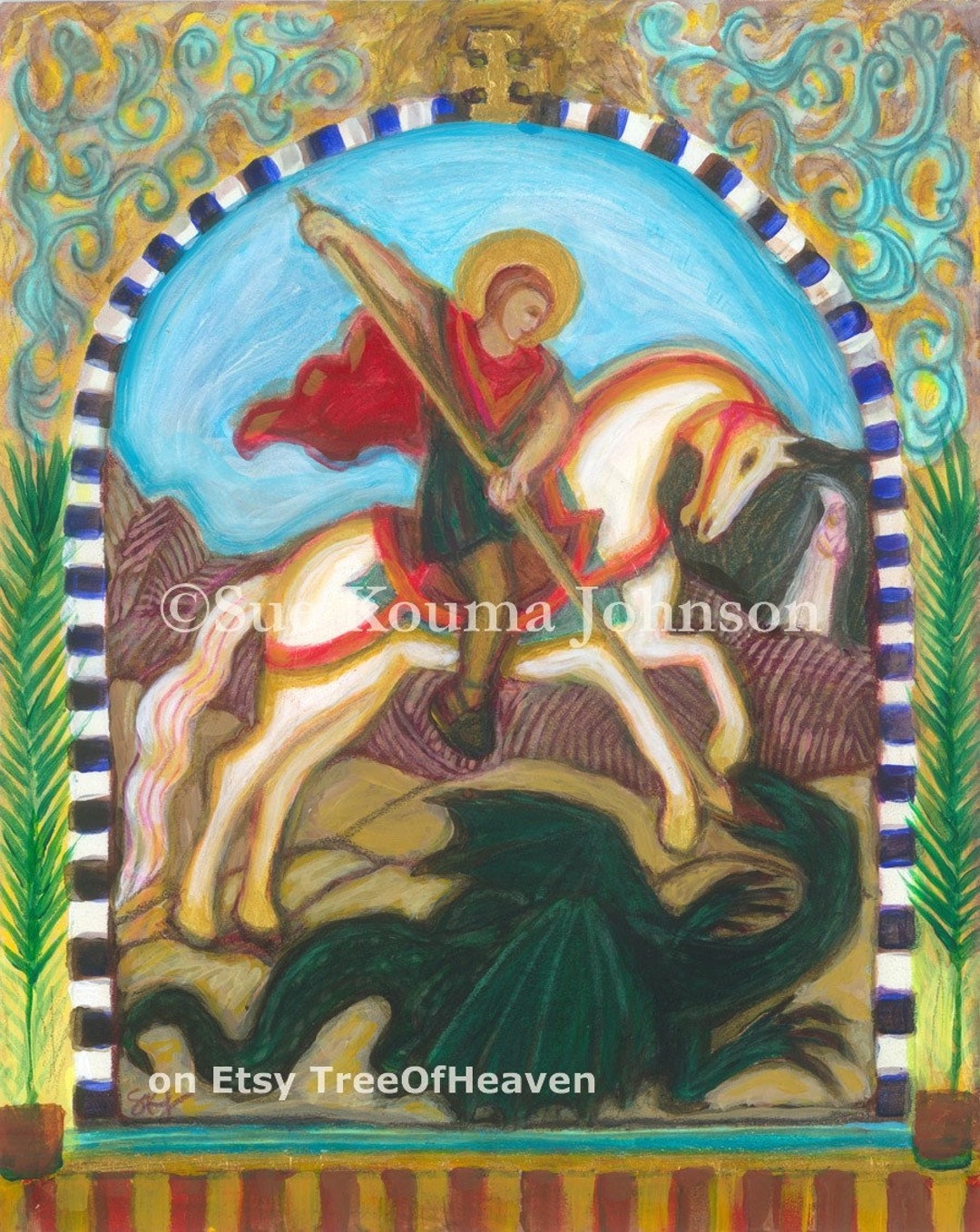 Saint George and the Dragon Print - Etsy
