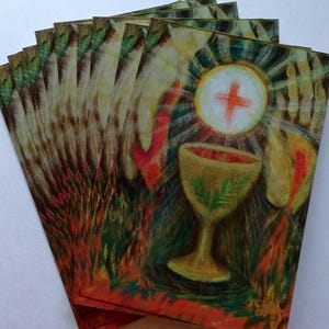 Arte eucaristica "Col Suo Sangue" Cartoline 3 o 10 o 100
