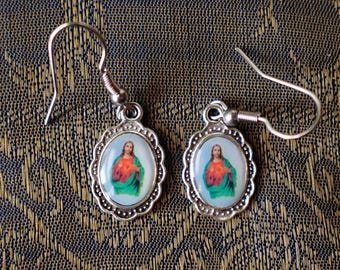 New! Jesus with Sacred Heart Earrings