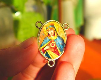 Mary Oval Rosary Centerpiece
