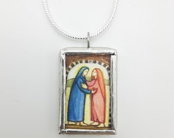 The Visitation of Mary to Elizabeth Pendant/Medal