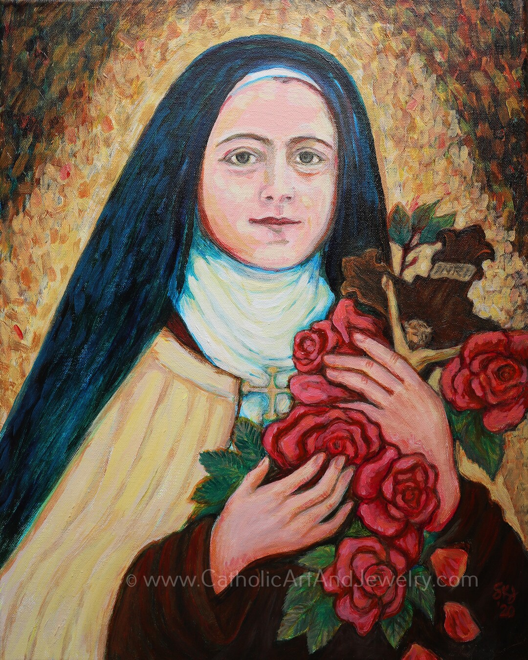Saint Theresa of the Roses Catholic Art Print Etsy