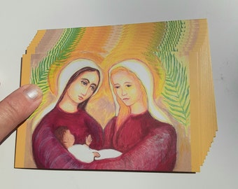 Saints Perpetua and Felicity Holy Cards – by Sue Kouma Johnson – pack of 10/100/1000