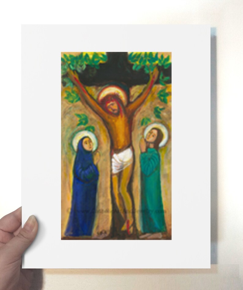 Tree of Life Crucifixion Art Print Etsy