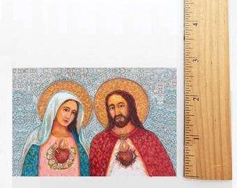 New! Sacred Heart and Immaculate Heart – by Sue Kouma Johnson – pack of 10/100/1000