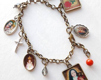 Saint Therese Little Flower Bracelet with Bronze Chain