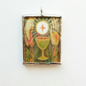 Chalice and Host "By His Blood" Pendant