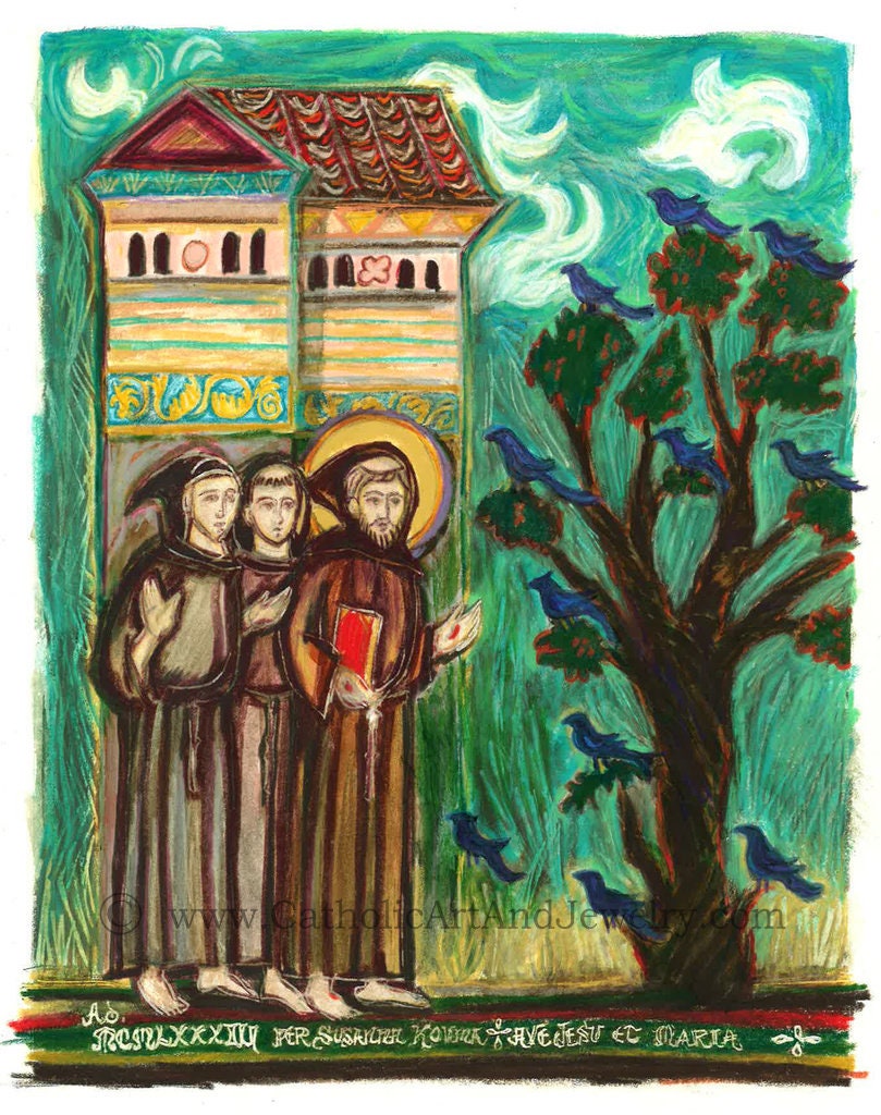 鳥に説教する聖フランチェスコのアートプリント - Etsy 日本