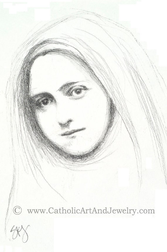 Saint Therese of Lisieux Pencil Drawing - Archival Quality