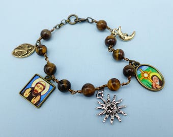 New! Francis and Clare of Assisi Rosary Bracelet