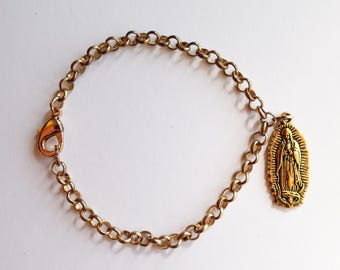New! Brass Our Lady of Guadalupe Bracelet