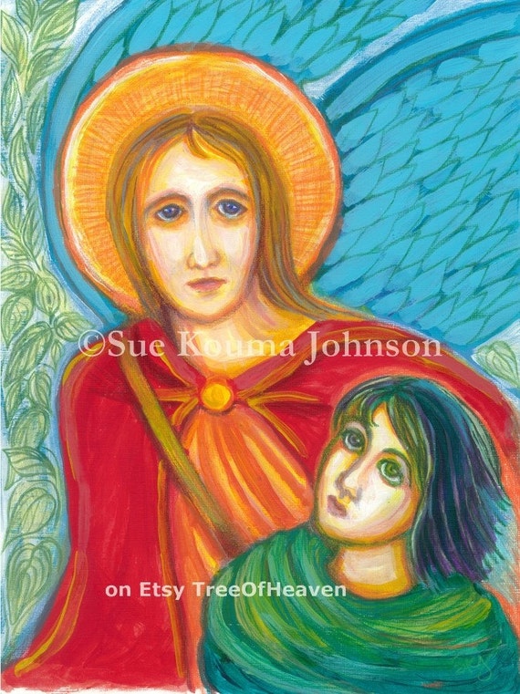 LANGE RAPHAEL ange gardien catholique Christian Art Etsy