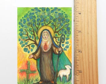 New! St. Brigid Holy Card– by Sue Kouma Johnson – pack of 10/100/1000