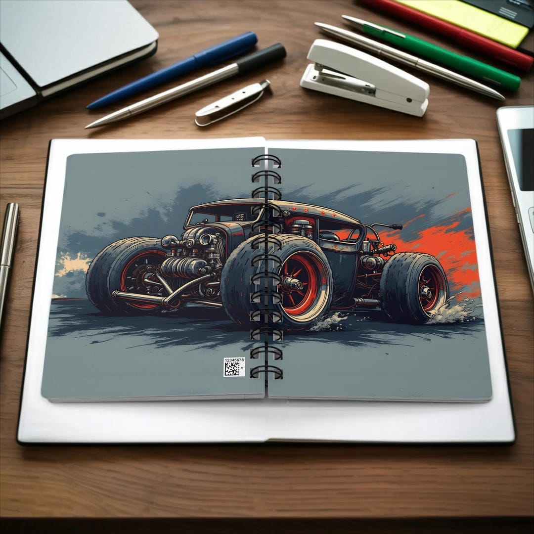 Hot Rod Spiral Notebook – Muscle Car Journal With Glossy Cover | 5x7 ...