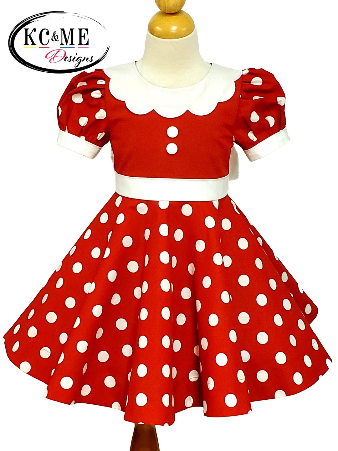 Claire & Charlie Girls Red & White Striped Knit Dress - Minnie Mouse