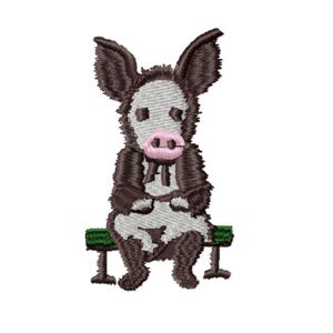 Pig Embroidery Design, Funny Green Pig Embroidery 3 sizes, Machine Embroidery Design, Cute Kids Embroidery, T-Shirt Design, Instant Download
