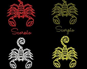 Design SCORPIO - Machine embroidery design - 3 sizes, Instant download, Machine Embroidery File, Zodiac Embroidery, Digital Download 3 Sizes