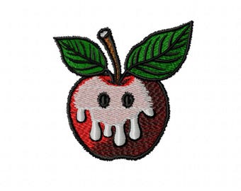 Süßes Apfel Design, Maschinenstickerei, Apfel für Shirt-Design, Apfel-Maschinenstickerei, Obst-Stickerei-Muster, Essen Thema Stickerei