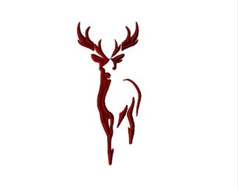 Modern Deer Embroidery Design, Minimalist Stag Embroidery Pattern, Deer Silhouette Machine Embroidery, Woodland Design, DST PES JEF