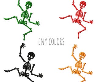Grappig skeletborduurwerk, machineontwerp, 3 maten