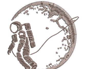 Mars Planet Maschinendesign, Kosmos Thema Stickerei, 5 Größen Design für Maschinenstickerei, Stickerei für T-Shirts, Stickprojekte