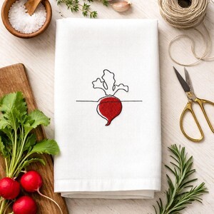 Minimalist Radish Embroidery Design | Kitchen Decor (Digital Download)