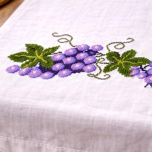 Grape Embroidery Design | Vineyard Table Runner Pattern (Digital Download)