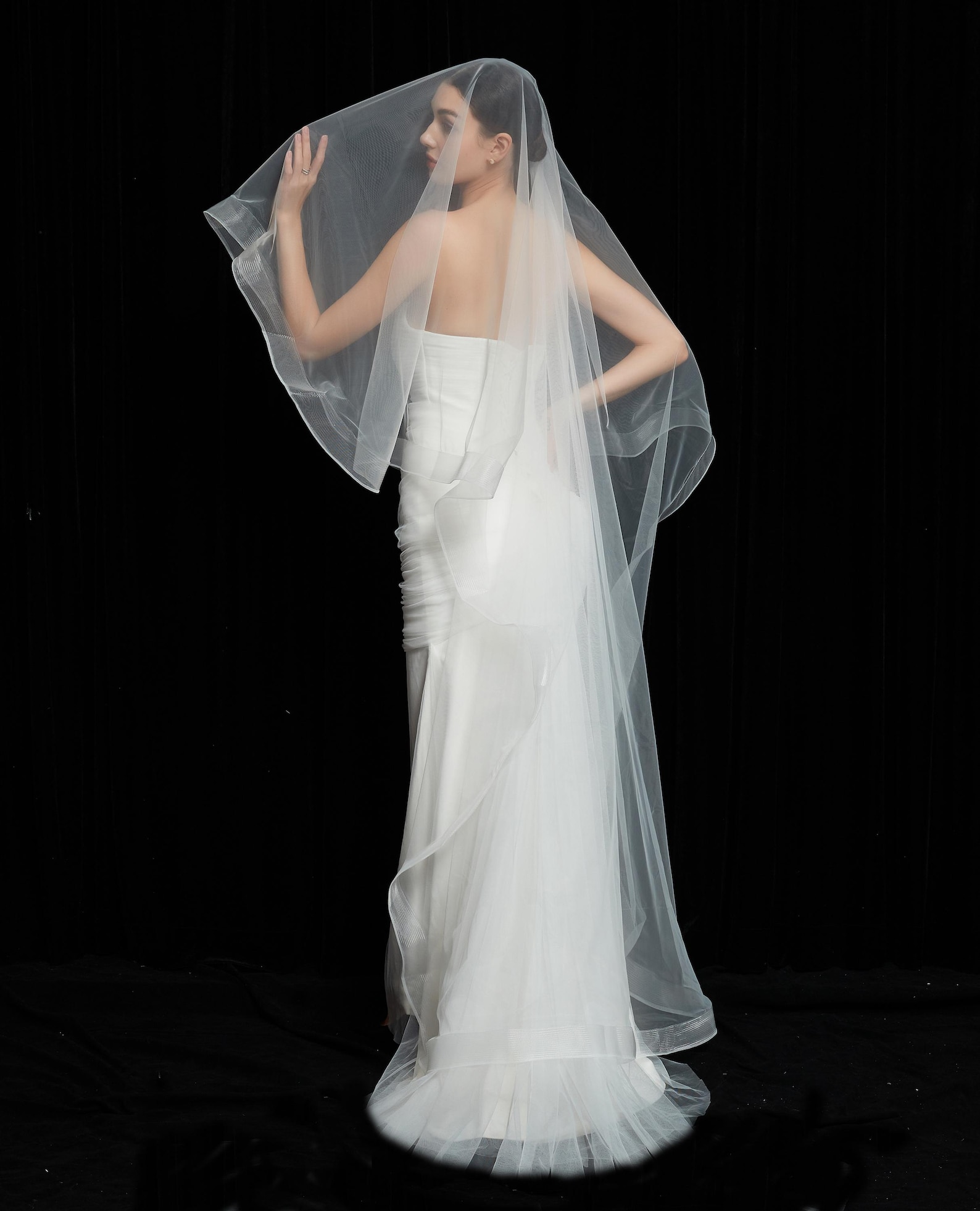 2 Layer Blusher Veil with Horsehair Trim