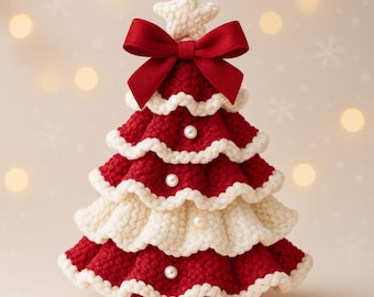 Schema all&#39;uncinetto per albero di Natale - Decorazione natalizia a strati in PDF - Tutorial per albero di Natale amigurumi - Download immediato