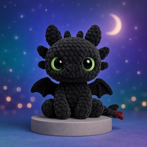 Toothless Crochet Pattern, Night Fury Crochet PDF, Dragon Toothless Amigurumi Crochet, Black Dragon Crochet Pattern, Night Fury Crochet PDF