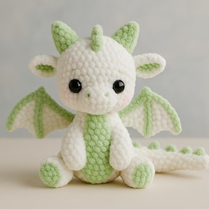 Emerald Dragon Crochet Pattern, Amigurumi Crochet Pattern, Handmade Amigurumi Crochet Pattern, Adorable
