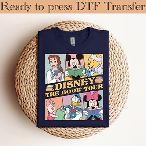 Retro Disney The Book Tour Dtf, Mickey & Friends Dtf, Belle&#39;s Book Shop Dtf, WDW Magic Kingdom Disneyland Matching Dtf,Ready to press