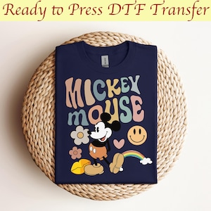 Disney Shirt, Cute Disney Women&#39;s Dtf, Disneyland Vacation Trip Matching Dtf, Comfort Colors Disneyworld Mickey,Ready to press,Dtf transfer