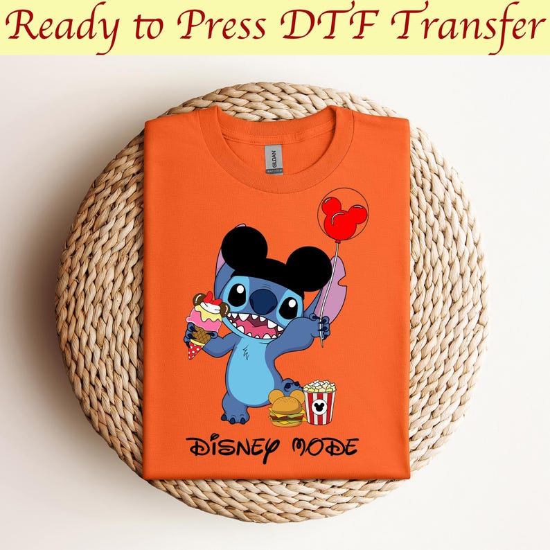 Stitch con globo de Mickey, Disney Mode DTF, Disney Lilo y Stitch, Vacaciones DTF, Trajes para viajar a Disneyland, Disney Mode Vacation DTF imagen 7