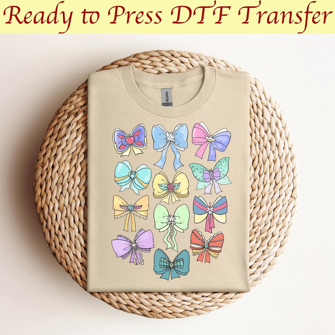 Disney Princess Cute Ribbons and Bows Pastel Colors Logo Dtf, Disney ...