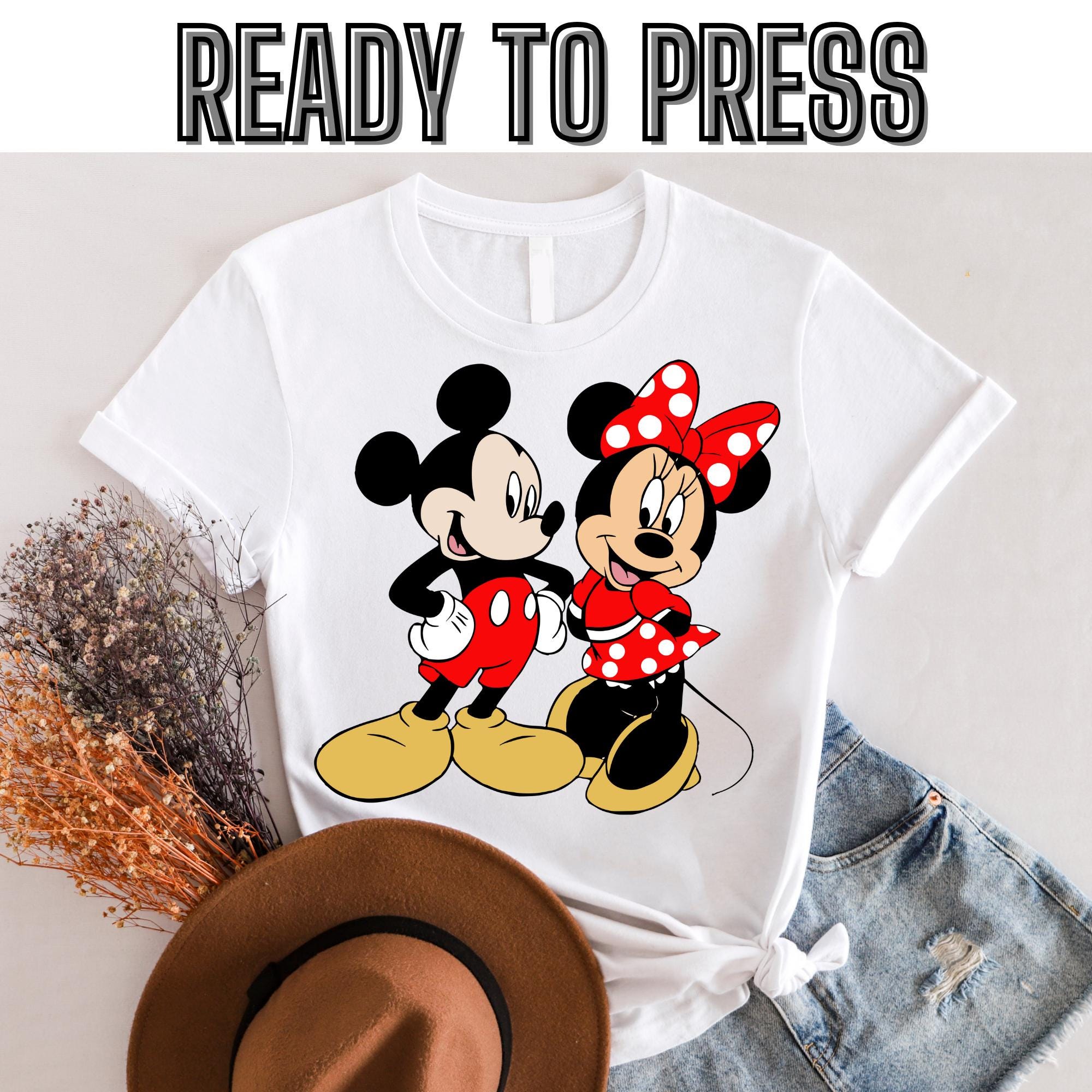 Lindo Mickey y Minnie Dtf, Mickey y Minnie Dtf, Minnie Dtf, Mickey Mouse Dtf, Mickey Dtf, Regalo de Minnie Mouse, Listo para imprimir, Transferencia Dtf
