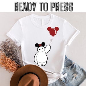 Retro Big Hero Baymax Dtf, Mickey Ears Shirt, Cute Baymax Dtf,Ready to press, Disneyworld Shirt, Disney Family Dtf,Dtf transfer