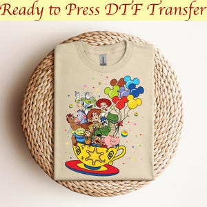 Disney Toy Story Friends Balloon DTF, Buzz Woody Jessie Slinky Aliens Rex DTF Transfer, Disney Toy Story Shirt, Disney Characters Shirt