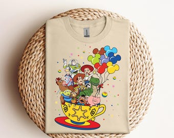 Disney Toy Story Friends Balloon DTF, Buzz Woody Jessie Slinky Aliens Rex DTF Transfer, Disney Toy Story Shirt, Disney Characters Shirt