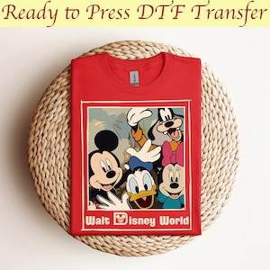 Disney World Dtf for Groups, Disney Dtf, Disney Dtf for Women, Women’s Unisex Disney Dtf, Mickey Silhouette Dtf,Ready to press